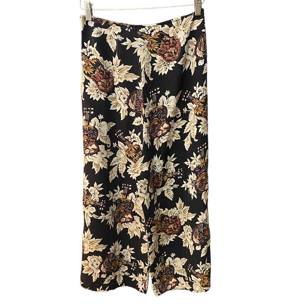No. 6 Store wide leg silk pants Hawaiian ukulele size 2 retail $525 new york